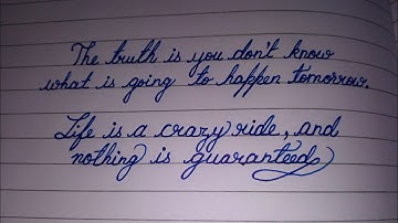 Cursive Handwriting✒️ ।। Quote ।। Life is unpredictable #calligraphy