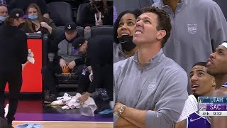 Kings fan sitting courtside after drinking too much 💀 thumbnail