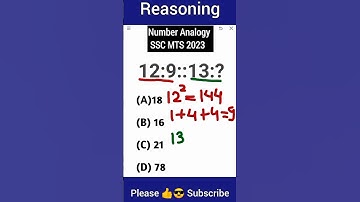 ▶️ Number Analogy - SSC CGL 2023 ! Logical Reasoning ! #maths #shorts
