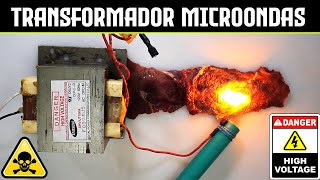 Transformador de microondas  Voltaje Corriente y Potencia  ¿Por qué es Peligroso?