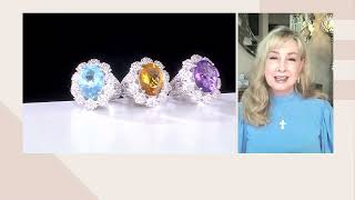 Dallas Prince Bold Gemstone & White Zircon Ring, Sterling Silver on QVC