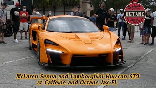 McLaren Senna and Lamborghini Huracan STO at Caffeine & Octane Jacksonville FL.