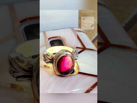 للبيع خاتم فضة ثقيلة اوبال اسود ناري اثيوبي اوبال احجار كريمة