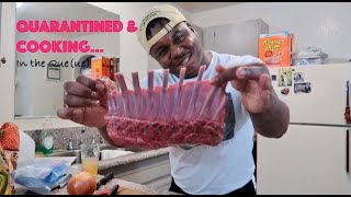 Quarantined and Cooking: Lamb Chops, Cheesy Garlic Mash &amp; Asparagus!! Ep. 2