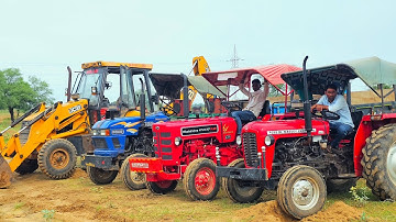 Tractor Stuck in Mud in Trolley | Mahindra 475 | Eicher 380 | Sonalika Specs with Jcb 3dx Machine