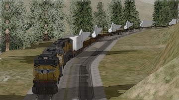 Open Rails - Wind Turbine Train on Donner Pass (Sparks - Roseville)