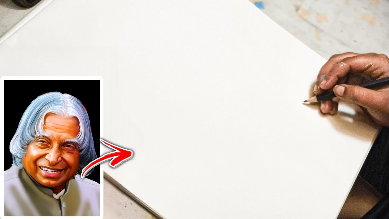 Draw With Me - APJ Abdul Kalam Drawing, Outline Tutorial, Step By Step ...