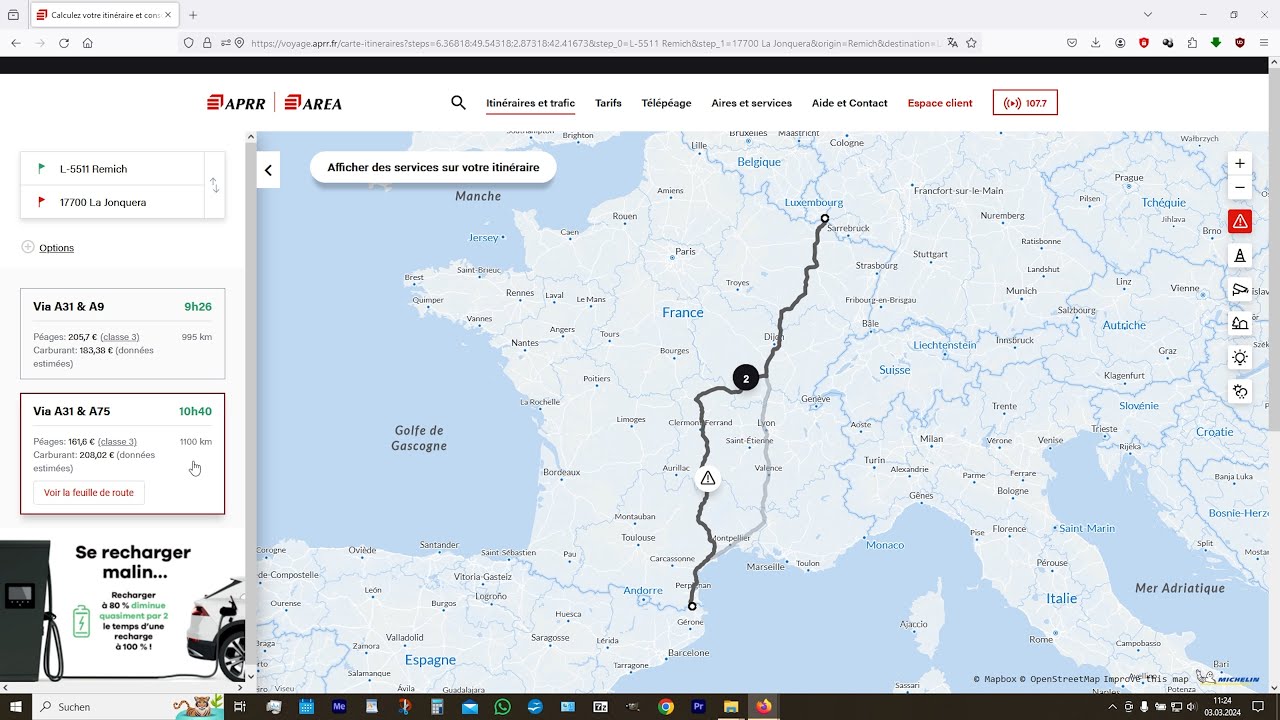 Mautrechner Frankreich Michelinnull