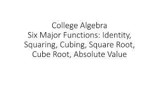 Famous College Algebra - Graphs of Six Main Functions Profile