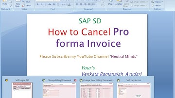 SAP SD: How to Cancel Pro forma Invoice