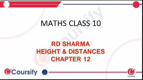 HEIGHTS AND DISTANCE | RD SHARMA Maths Class 10 | Chapter 12 | Ex 12.1 - Q 1 | Coursify