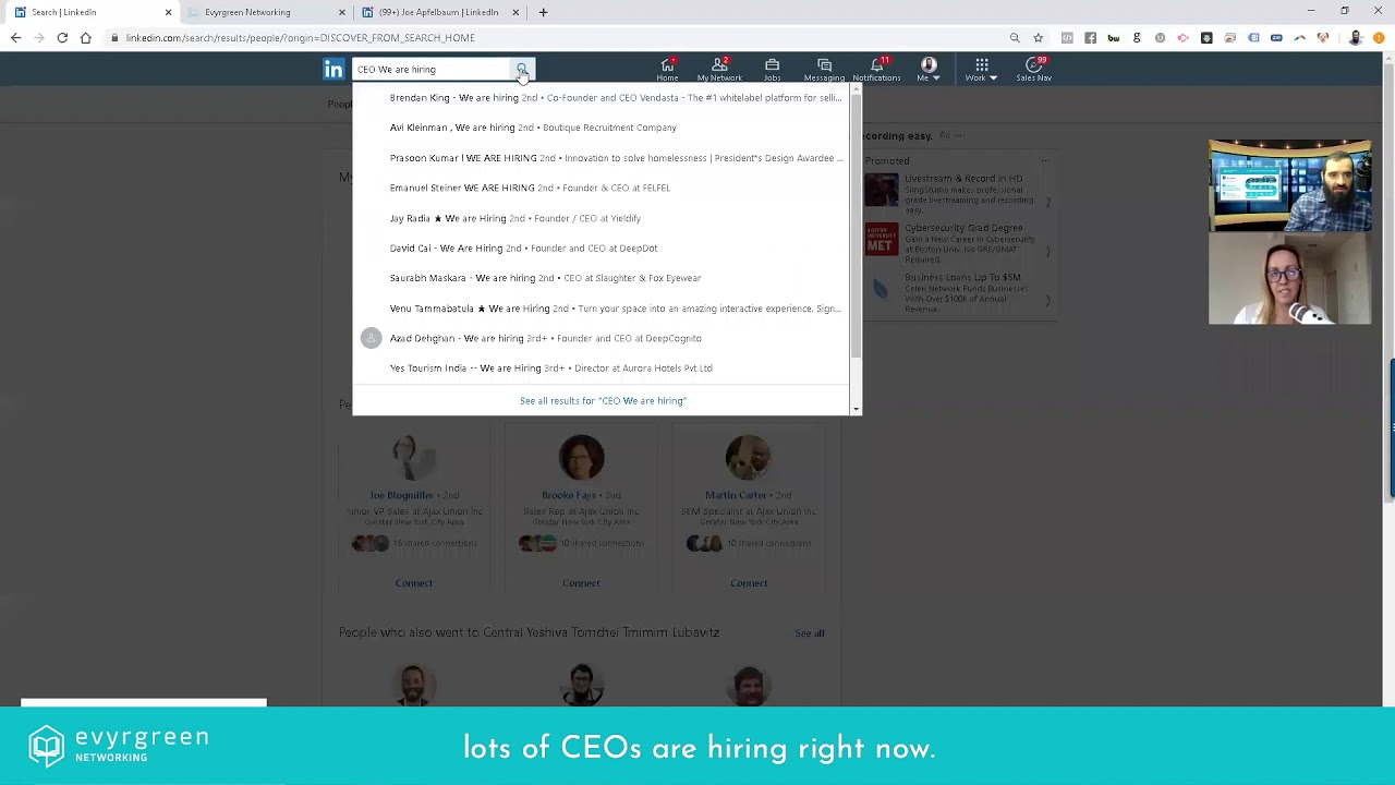 Evyrgreen Networking - How can I find a job on LinkedIn quickly?
