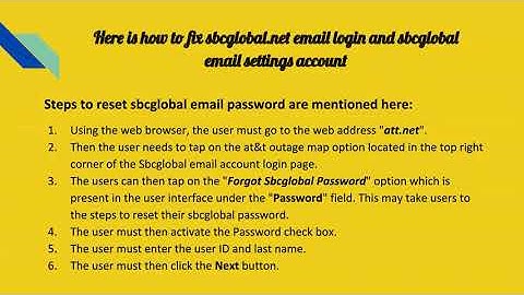 Steps to reset Sbcglobal email login password video