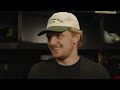 Casey Mittelstadt, Viktor Arvidsson and Michael Eyssimont speak to the media on breakup day.
