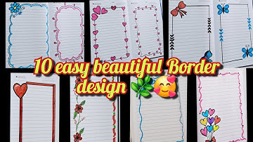 10 Easy Borders design l front page design l project work design l assignment Border design Handmade