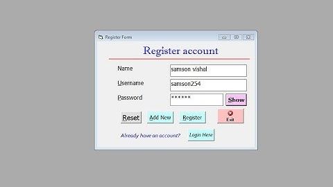 How to create a Login and Registration program in vb 6.0 With show password and hide .