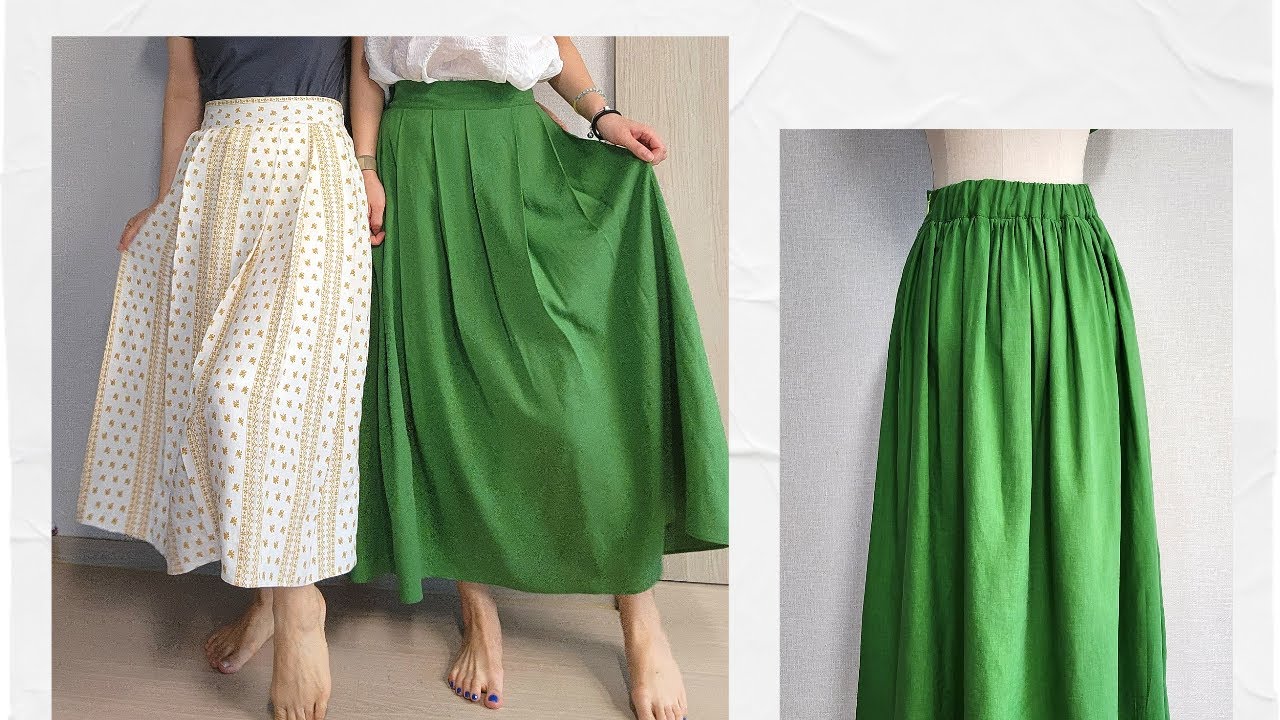 🔆린넨 주름스커트만들기ㅣ허리뒷밴딩 옆지퍼스커트