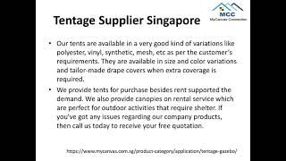 Tentage Supplier Singapore