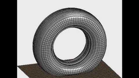 3D Mode Shapes of a Truck Tyre in Ground Contact using LS-DYNA
