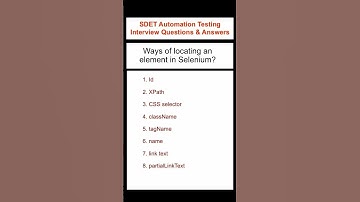 SELENIUM : What are the locators in Selenium WebDriver? SDET Automation Testing