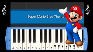 Super Mario Bros Theme Not Angka Pianika Melodica