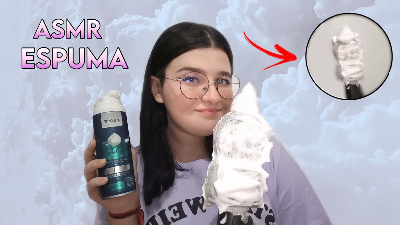 ASMR: SONS COM ESPUMA DE BARBEAR!!!!