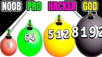 NOOB vs PRO vs HACKER vs GOD - Yoga Ball Run 2048