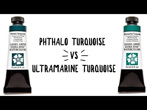 Daniel Smith Color Showdown Ep 4: Phthalo Turquoise vs Ultramarine Turquoise | Watercolor Comparison
