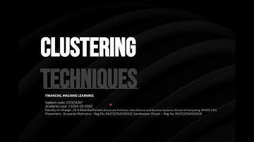 Clustering Techniques - Financial Machine Learning | SRM