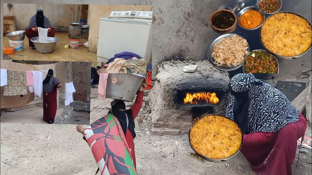 حميت الفرن وفتحت باب الدار والجيران دخلو تجمر عيش غسيل زمان غليت الابيض وزهرت الغسيل بيهفهف  من نظاف