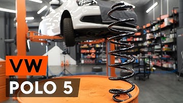 How to change rear springs / coil springs on VW POLO 5 (612) [TUTORIAL AUTODOC]