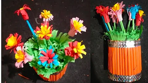 DIY White Cement Flower Pot | Paper Easy Cement Pottery Making | Beautiful Cement Flower