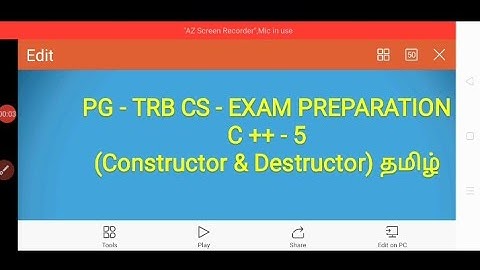 PG TRB CS - C++ - 5 Questions and answers (Tamil).
