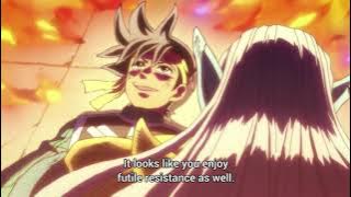 Dragon Quest: Dai no Daibouken (2020) - Hadlar shields Popp from the fire