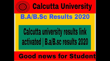 Calcutta university Results Link Activated | B.a/B.sc results 2020|