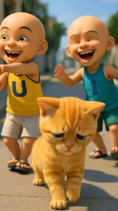 Funny Cat Video: Upin & Ipin Steal Candy and Face Snake Karma!