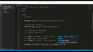 Część 1 - Mini kurs JavaScript - Wprowadzenie