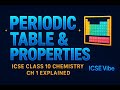 Periodic Table &amp; Properties | ICSE Class 10 Chemistry Ch 1 Explained #ICSE #Chemistry