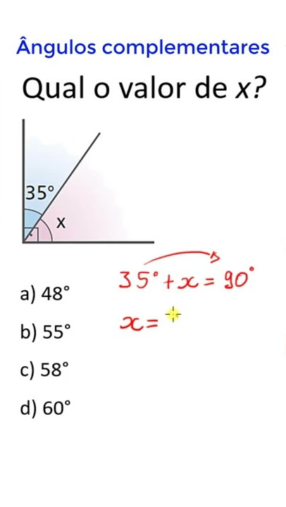 🚨 COMO CALCULAR O VALOR DO ÂNGULO X , apenas conhecido um ângulo