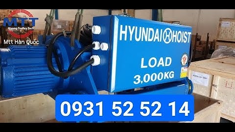 Palang cáp dầm đôi 3 tấn 12 mét Hyundai - Thiết bị điện vật tư cầu trục - Ray điện an toàn cầu trục
