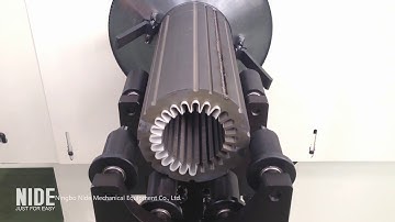 Automatic long stator slot insulation paper inserting machine video