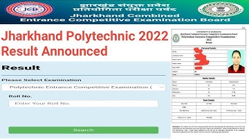 Jharkhand Polytechnic 2022 Result | Jharkhand Polytechnic 2022 Result Released