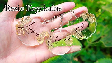Epoxy Resin Keychain for Beginners | Personalize Resin Keychains | Gold resin keychain ideas