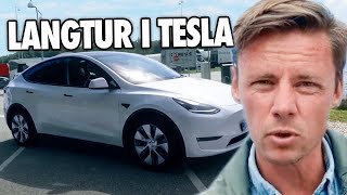 Punkterer elbils-myter på langtur i Danmarks MEST solgte bil – Tesla Model Y