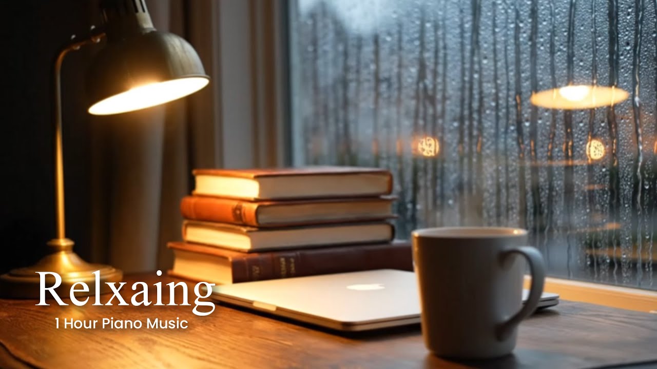 1 Hour Relaxing Piano Music and Rain Sounds, Deep Sleep, Stress Relief ...