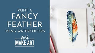 Fancy Feather  Watercolor Tutorial with Sarah Cray