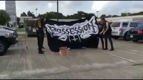 POSSESSION (Belgium) Unveiling their new stage banner by Goddess of Impurity Prod