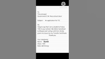 Application for T.C.