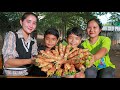 Hot shrimp spring roll cooking with my  brother and sister | Eating spring roll