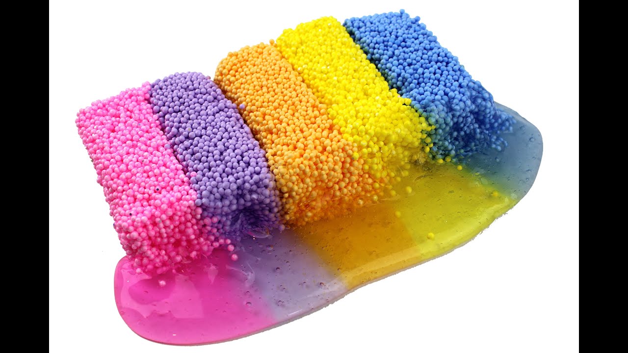 play foam and colorful slime playtime pink purple orange yellow blue
